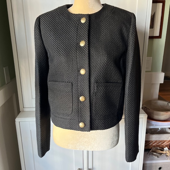 NWT J. Crew Factory Black Tweed Lady Jacket - Picture 3 of 8